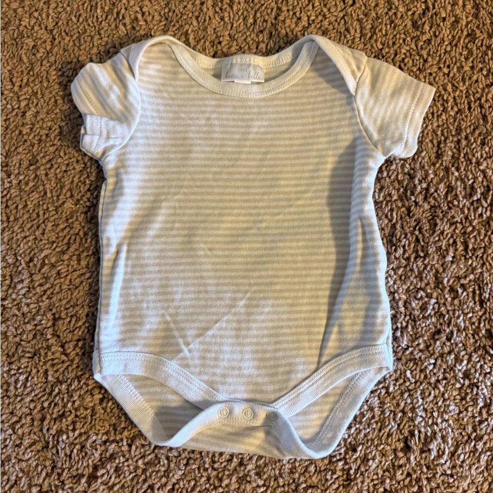 Classic White Striped Baby Bodysuit